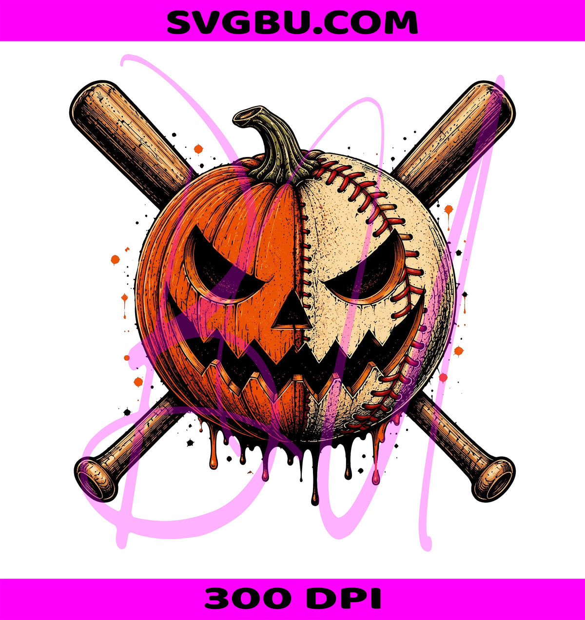 Halloween Baseball PNG, Pumpkin Sublimation PNG, Jack O Lantern PNG