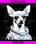 Space Dog Astronaut Chihuahua, Funny Sci Fi Galaxy Pet PNG