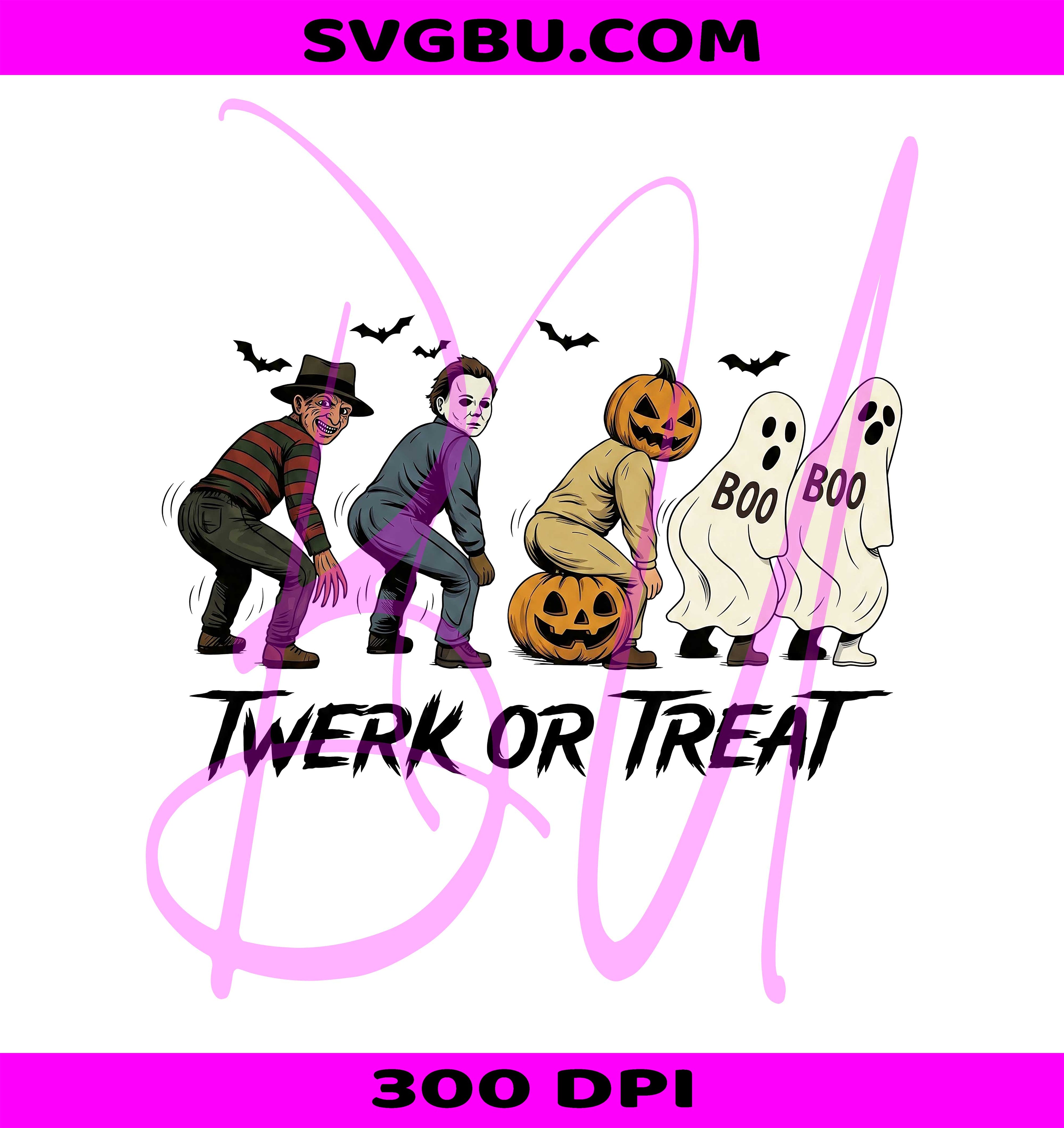 Halloween Twerk Or Treat PNG, Horror Characters PNG, Retro Halloween PNG