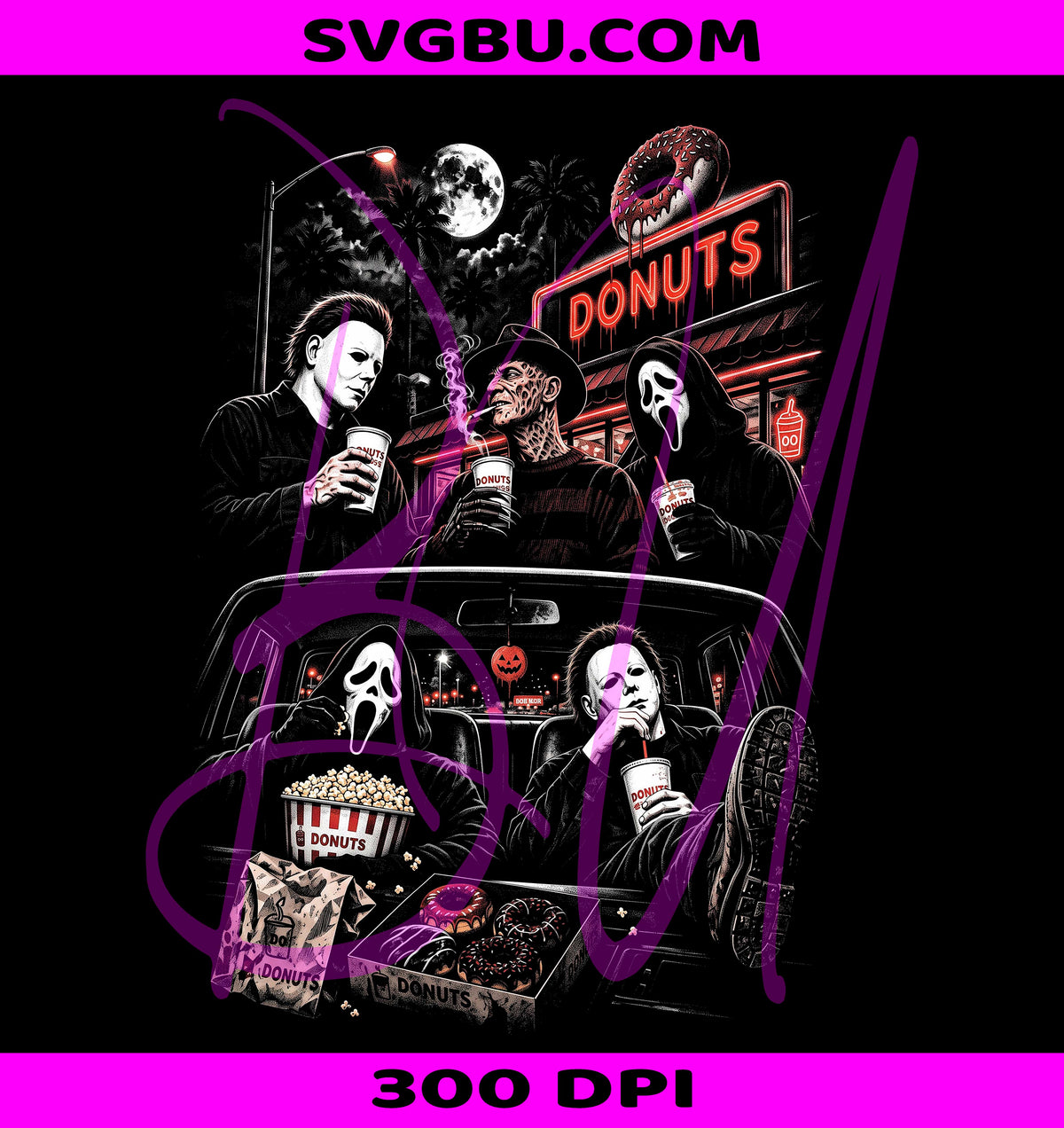 Horror Movie PNG, Donut Squad PNG, Horror Characters PNG