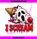 I Scream Halloween PNG, Spooky Ice Cream PNG, Funny Ice Cream PNG