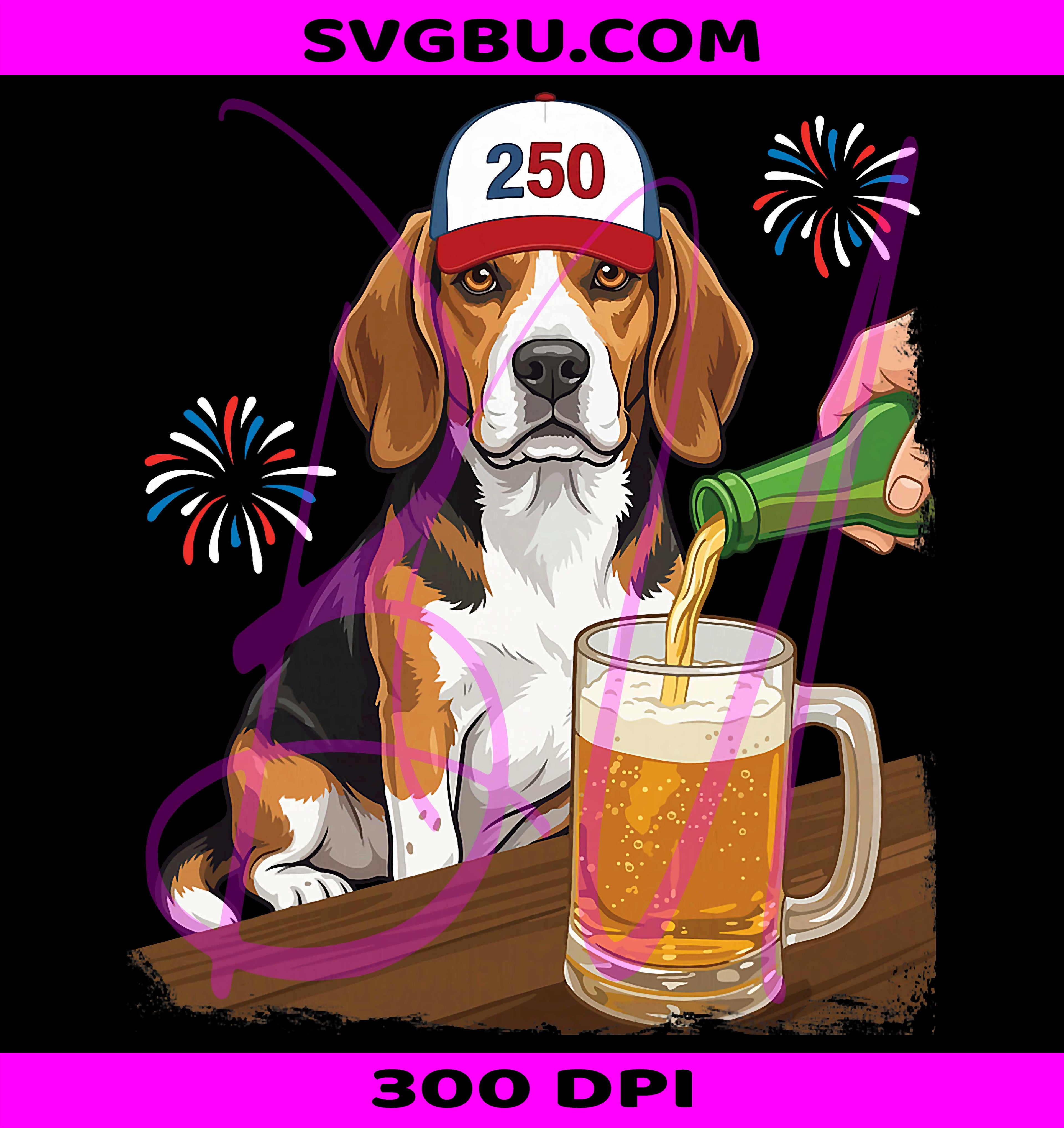 Beagle Beer 250 PNG, 250 Years America PNG, Beagle Happy Birthday PNG