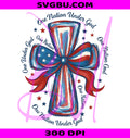 One Nation Under God Patriotic Cross PNG, 4th Of July Christian Design PNG