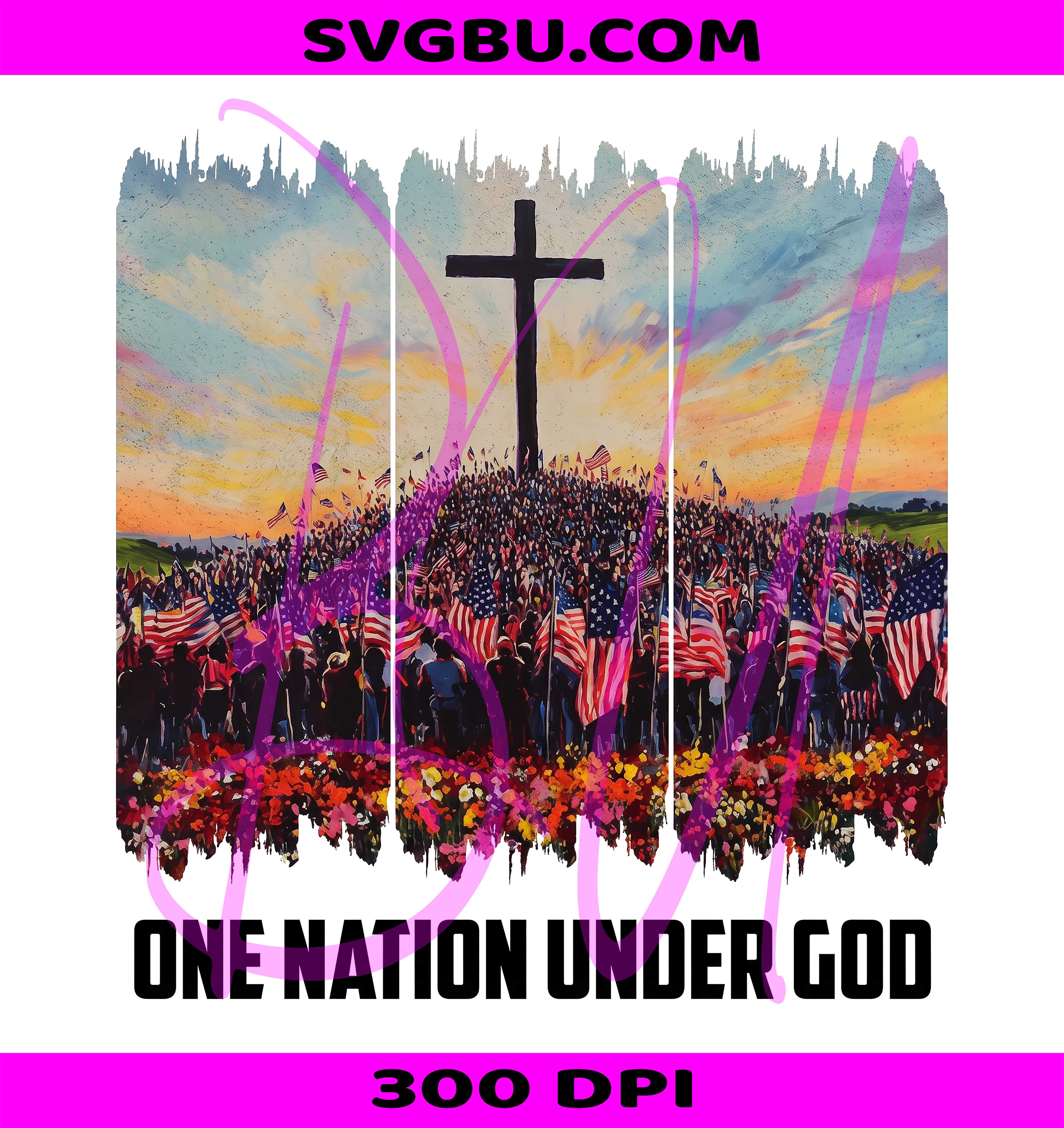 One Nation Under God PNG, Christian Cross Flag PNG, Patriotic Cross PNG