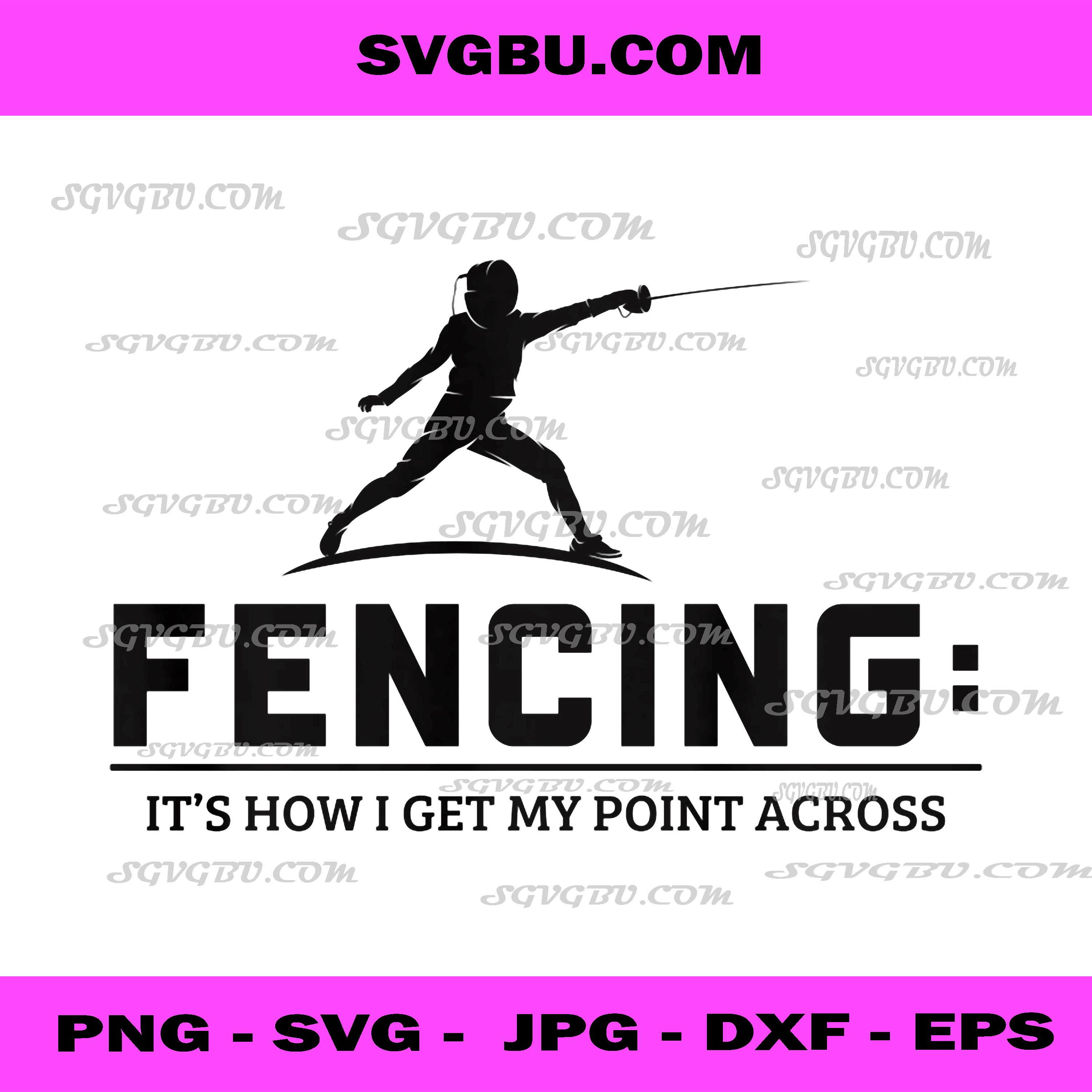 Funny Fencing Quote PNG, How I Get My Point Across Humor Design