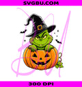 Grinch Witch Pumpkin PNG, Cute Green Monster Witch PNG, Spooky Trick Or Treat PNG