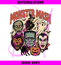 Monster Mash PNG, Retro Halloween PNG, Spooky Characters PNG