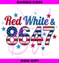 Red White And 8647 Vintage 4th Of July USA Flag PNG
