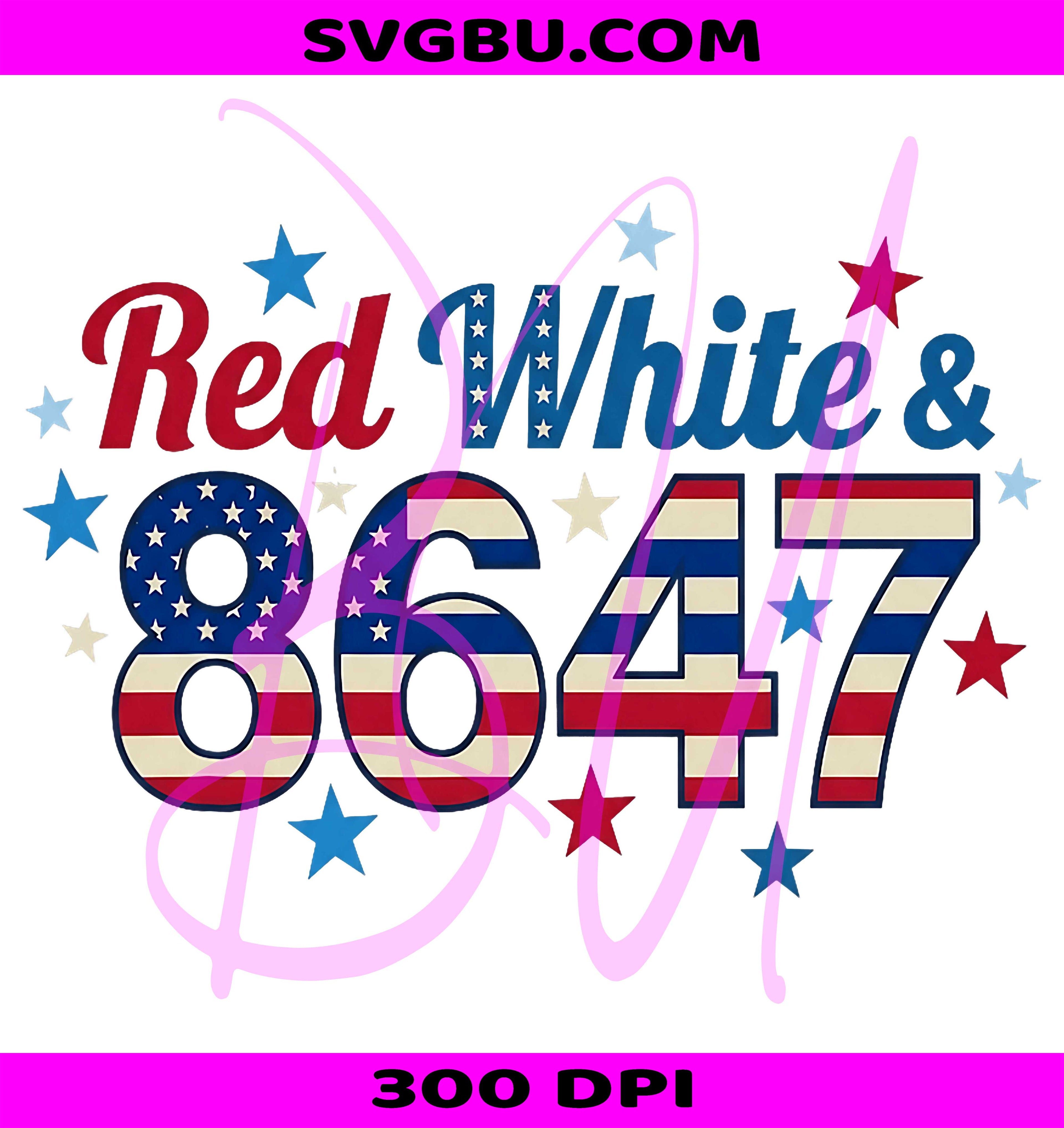 Red White And 8647 Vintage 4th Of July USA Flag PNG