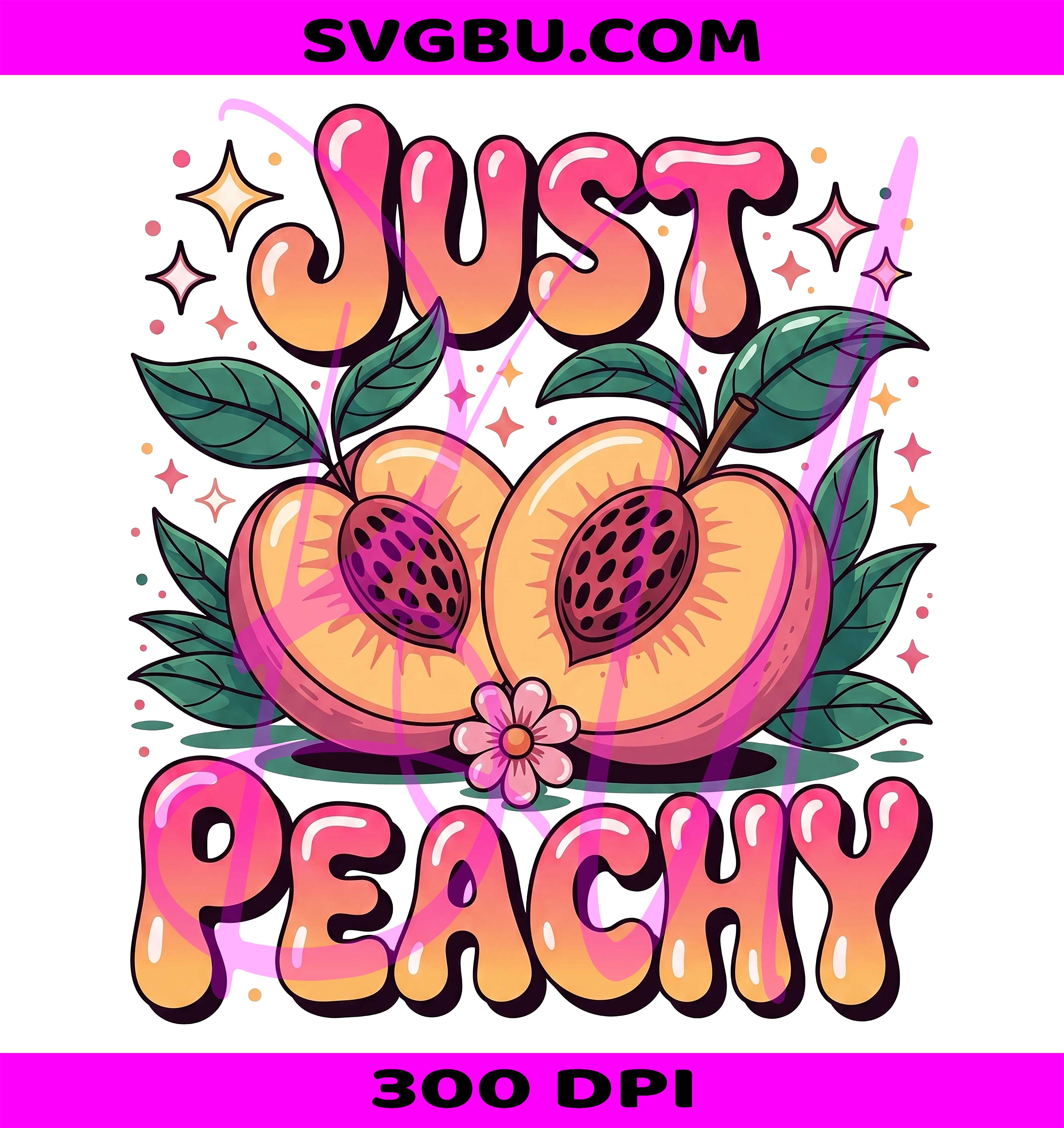 Just Peachy PNG, Preppy Floral Peach Summer PNG