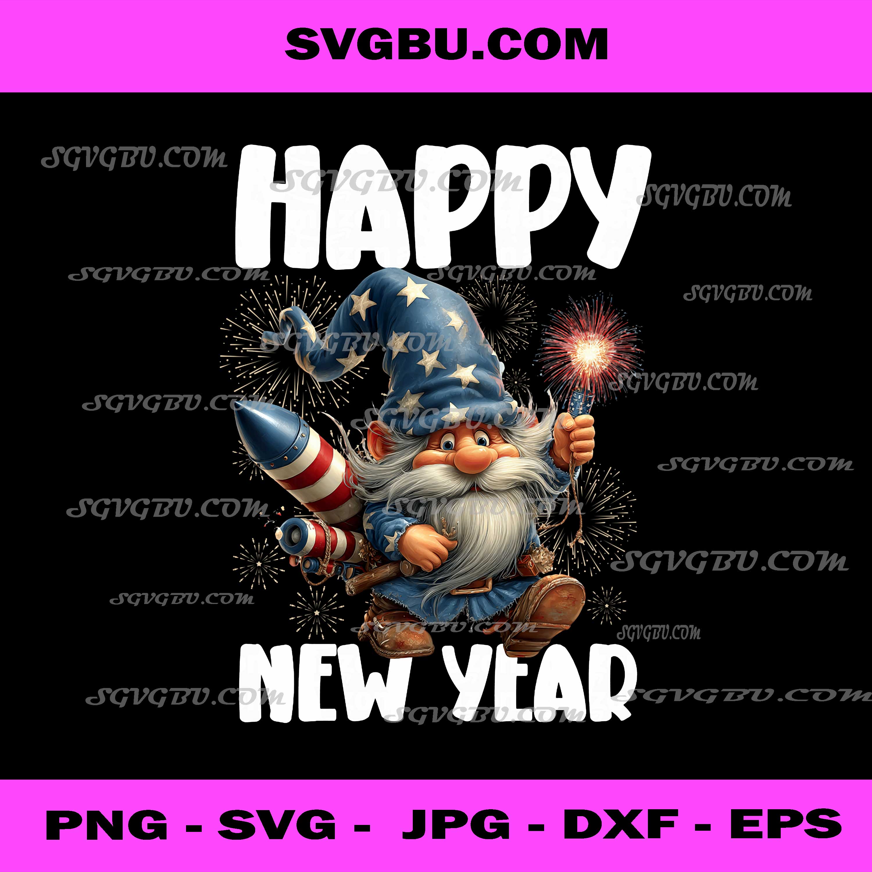Happy New Year 2026 Gnomes PNG