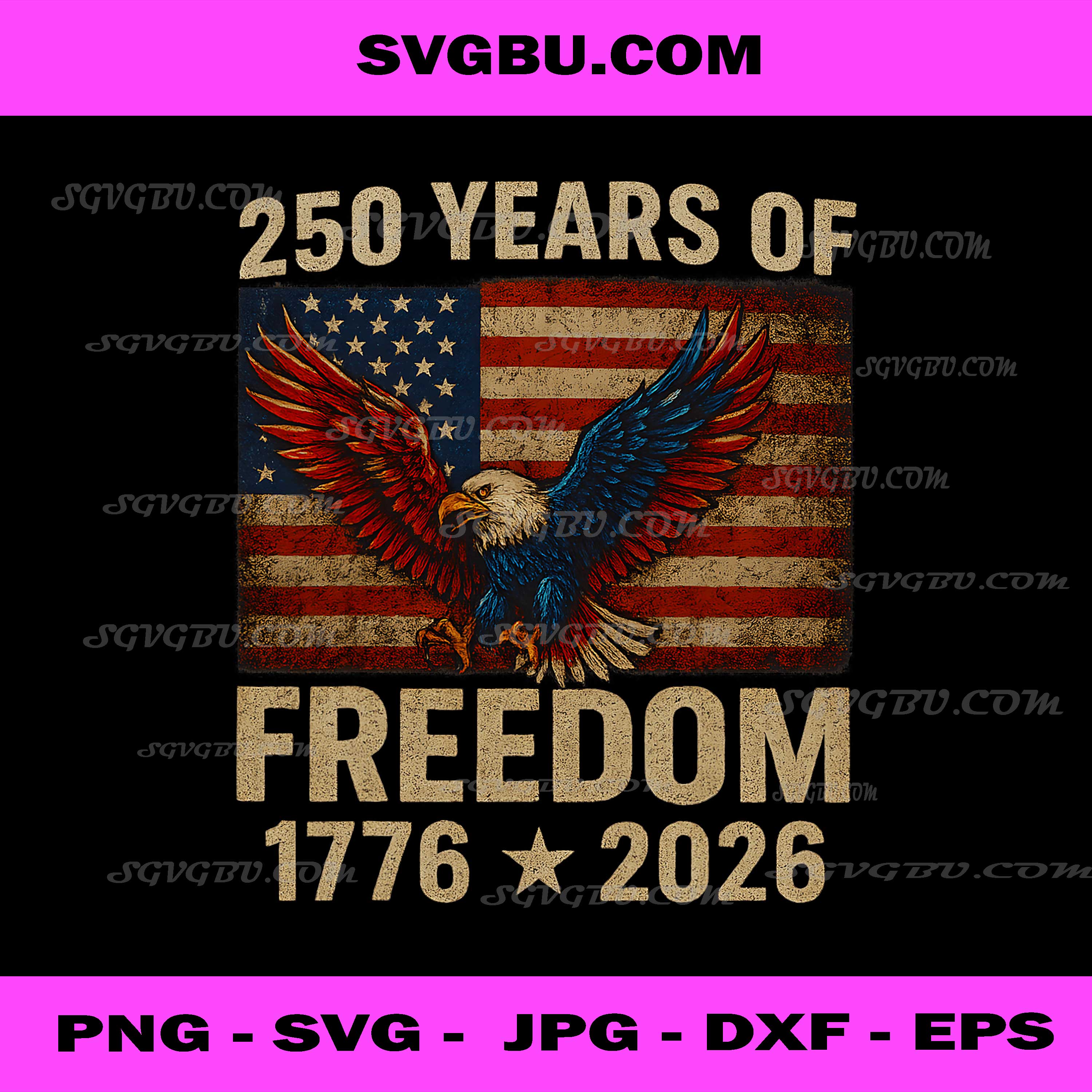 250 Years American Flag Anniversary, USA 250th Birthday PNG