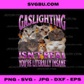 Gaslighting Isn't Real PNG, Funny Cat Meme Bootleg Graphic PNG
