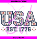 Floral USA PNG, Patriotic 4th Of July PNG