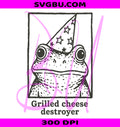 Grilled Cheese Destroyer Frog PNG,Funny Frog Clipart PNG