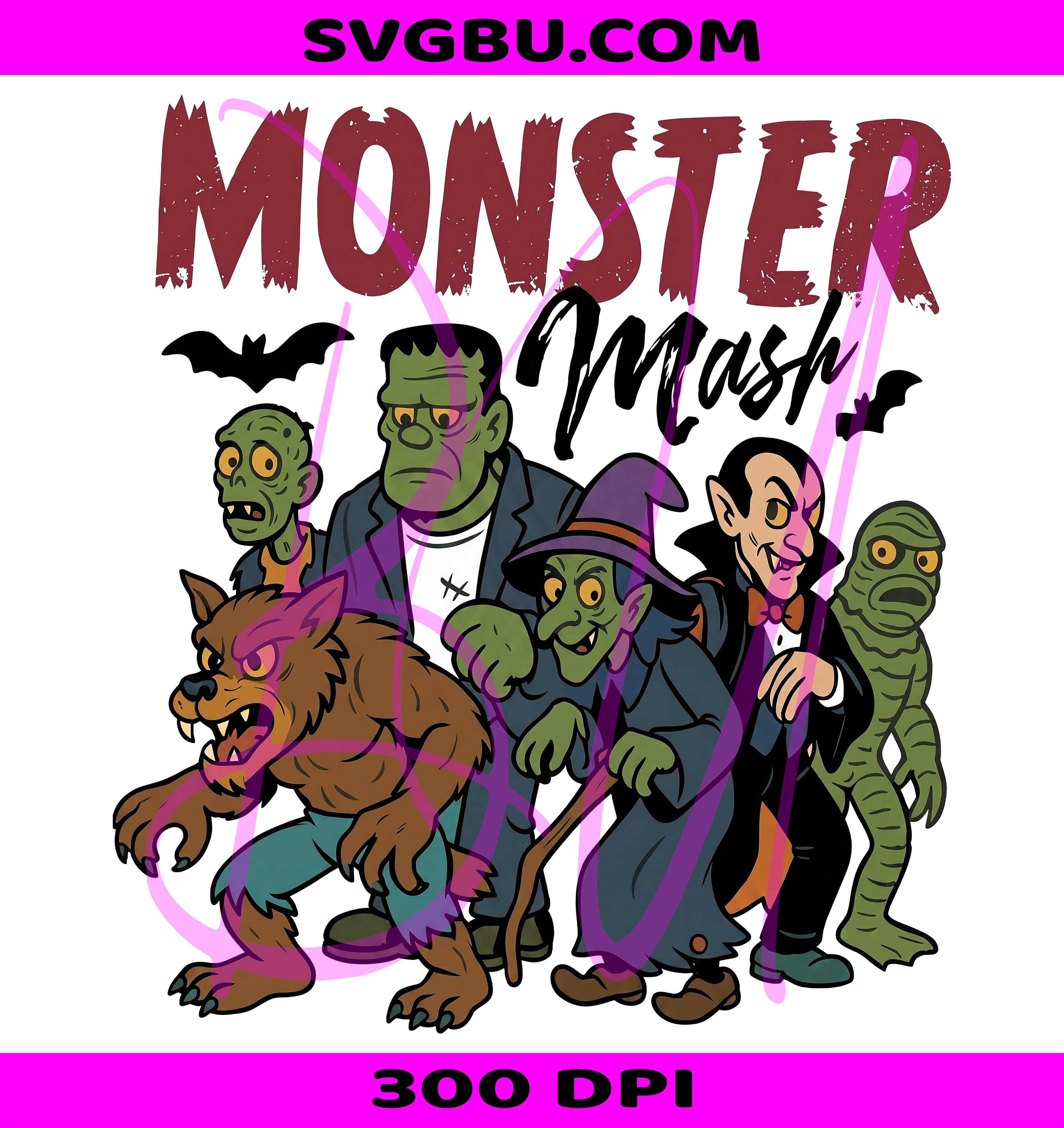 Monster Mash PNG, Retro Halloween PNG, Halloween Horror PNG