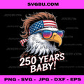 250 Years Baby American Bald Eagle, USA 250th Anniversary PNG