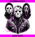 Horror Slasher Trio PNG, Spooky Mask PNG, Halloween Scary Movie PNG