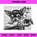 Chihuahua Dog Bite PNG, Funny Chihuahua Lover PNG