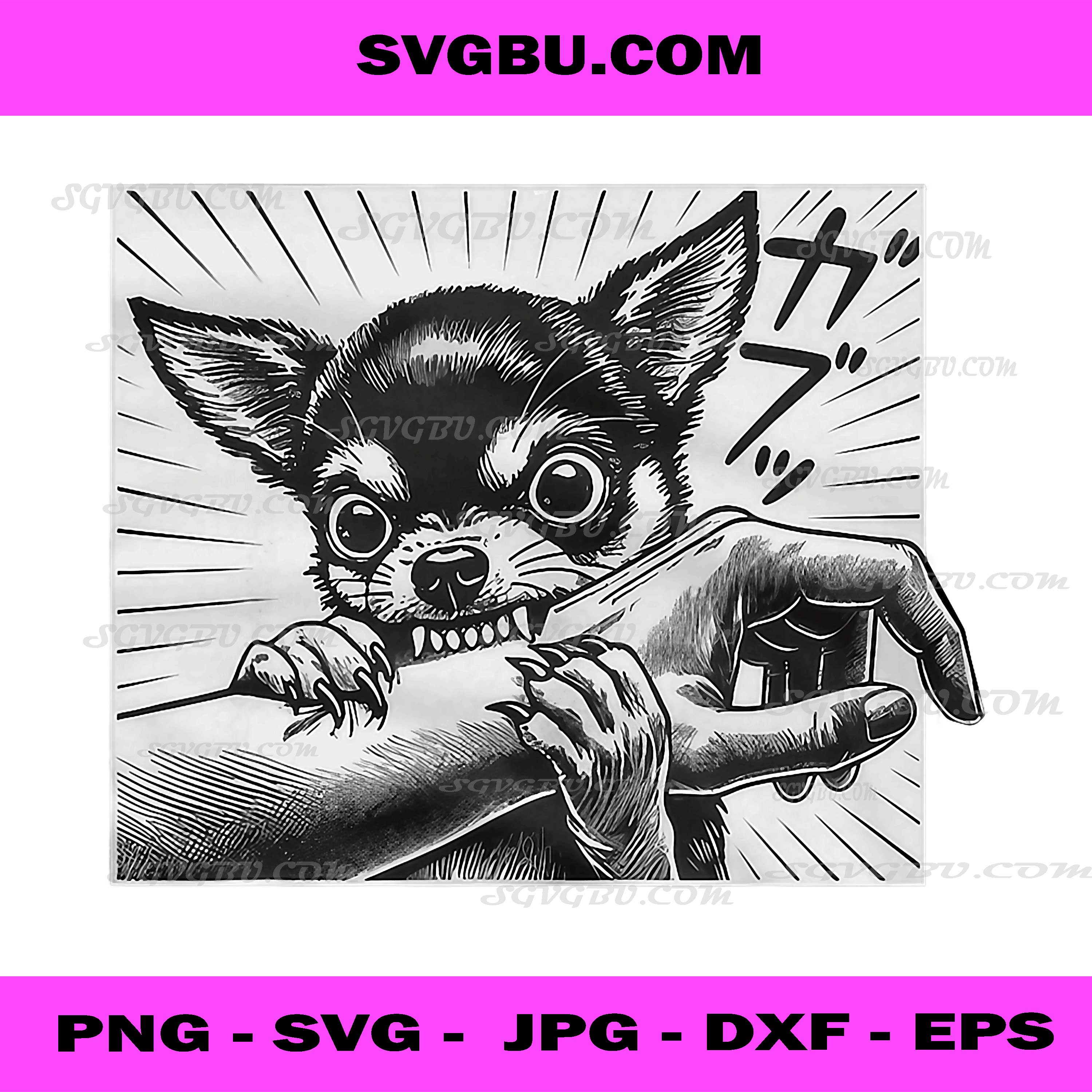 Chihuahua Dog Bite PNG, Funny Chihuahua Lover PNG