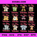 Be My Valentine PNG Bundle, Cute Animal Couples Love Designs