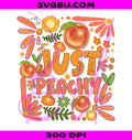 Just Peachy PNG, Boho Floral Peach PNG, Retro Summer Fruit PNG