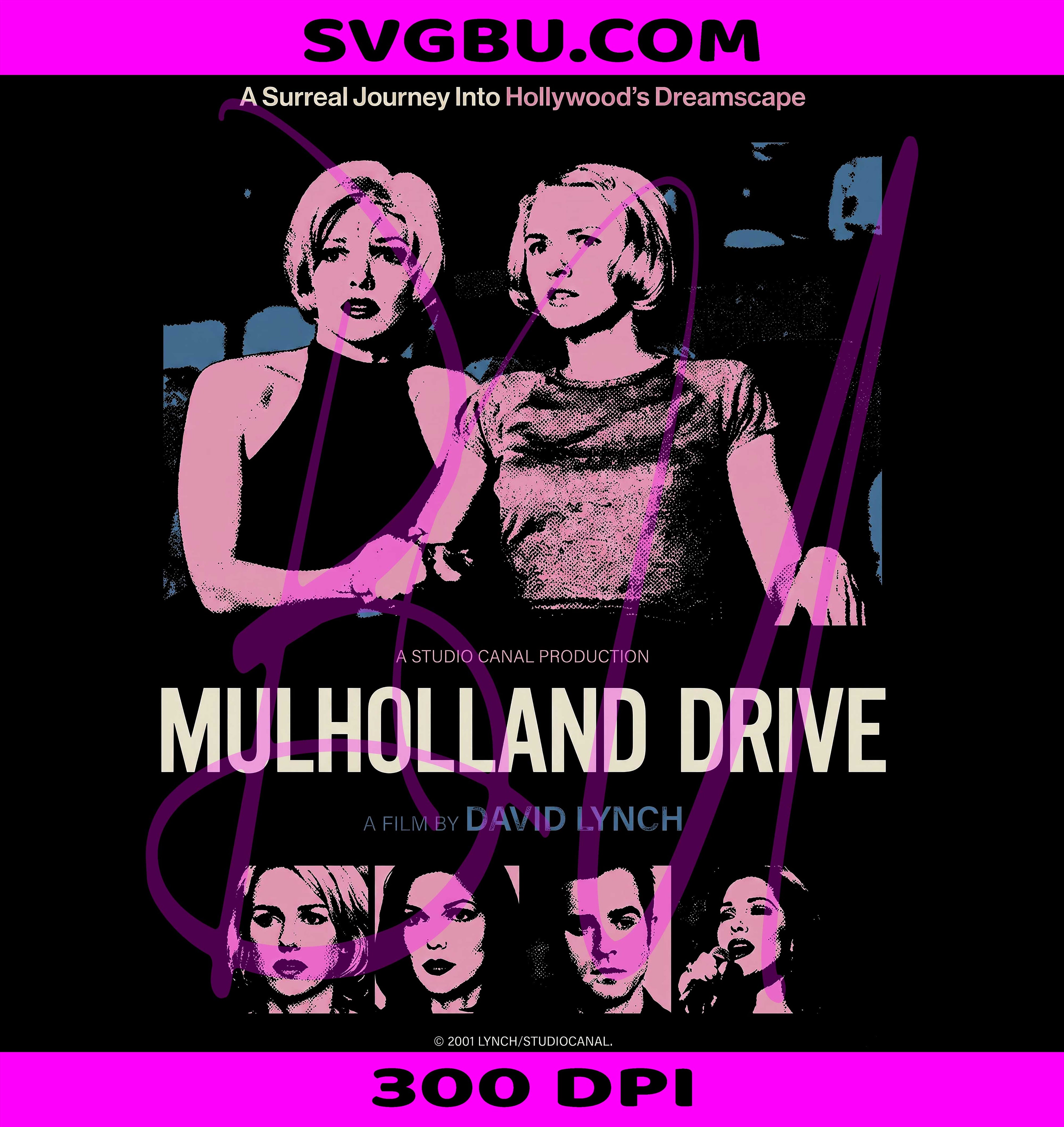 Mulholland Drive PNG, Retro Neon Film PNG, David Lynch Movie PNG