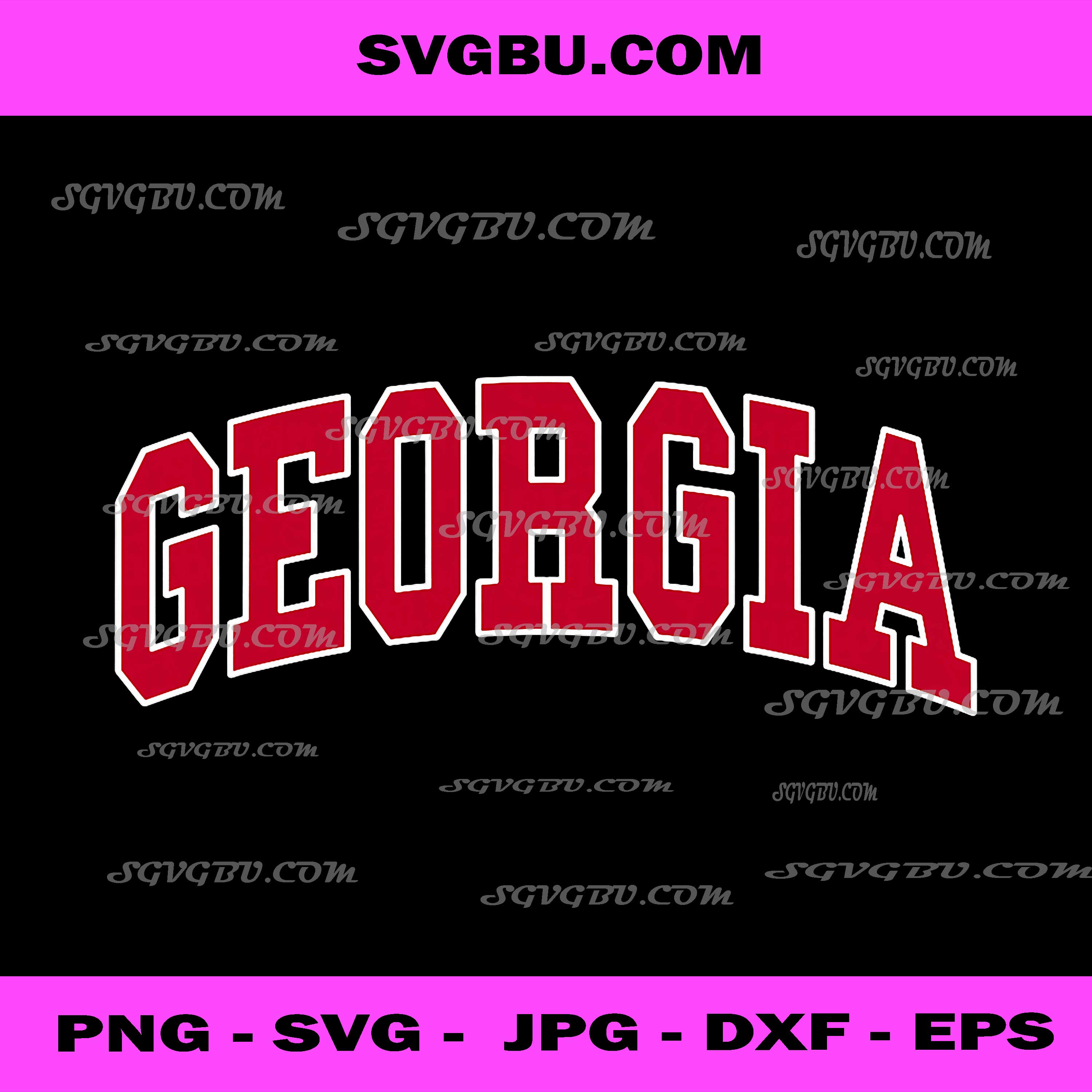 Georgia Varsity Letter PNG, College Style Text Digital Design File