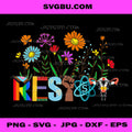 Resist Wildflowers Feminist Rights PNG, Social Justice Floral Art PNG