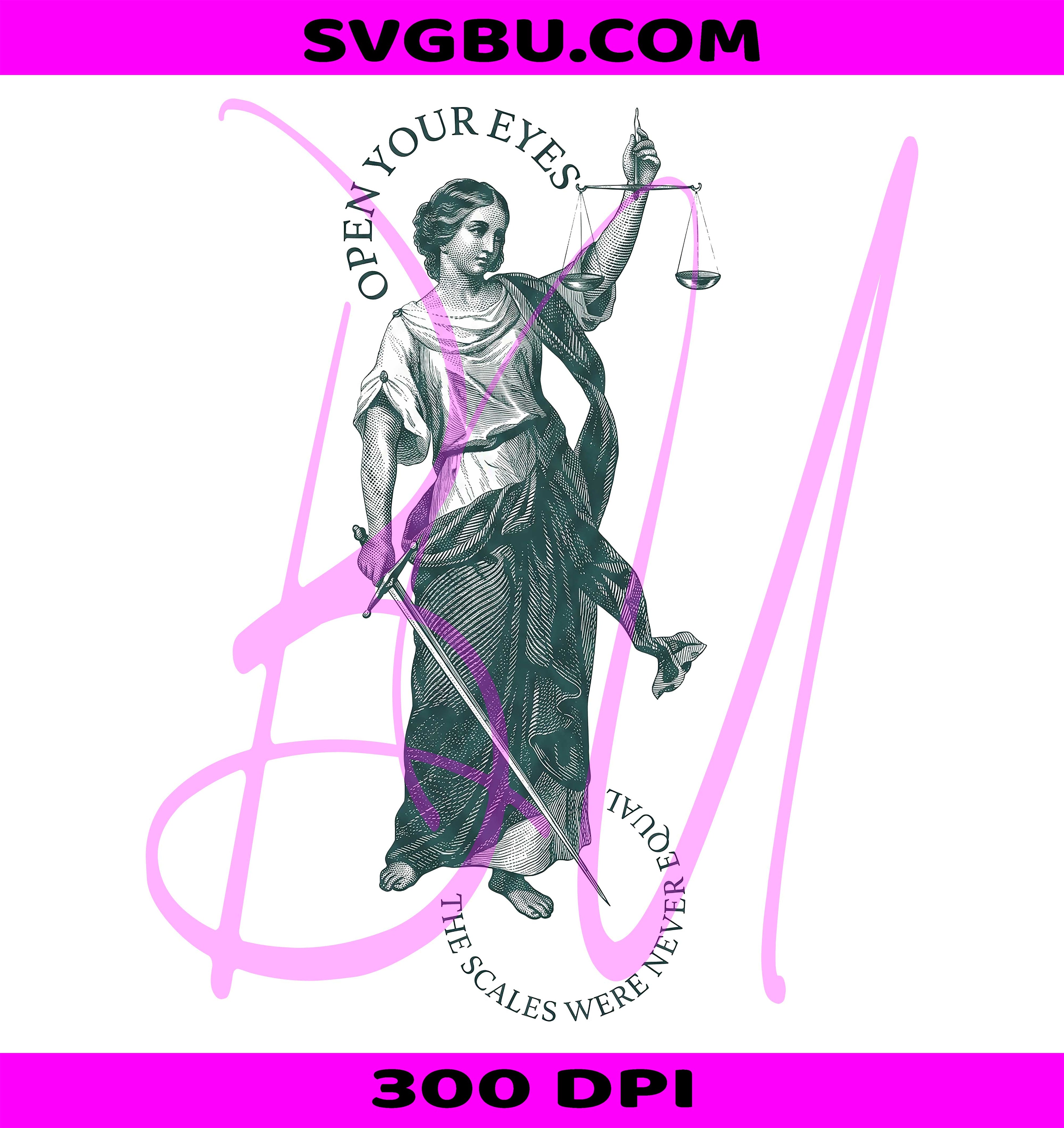 Lady Justice PNG, Open Your Eyes PNG, Justice Awareness PNG
