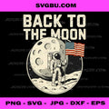 Back to the Moon PNG, Retro Astronaut Planting American Flag Space Design