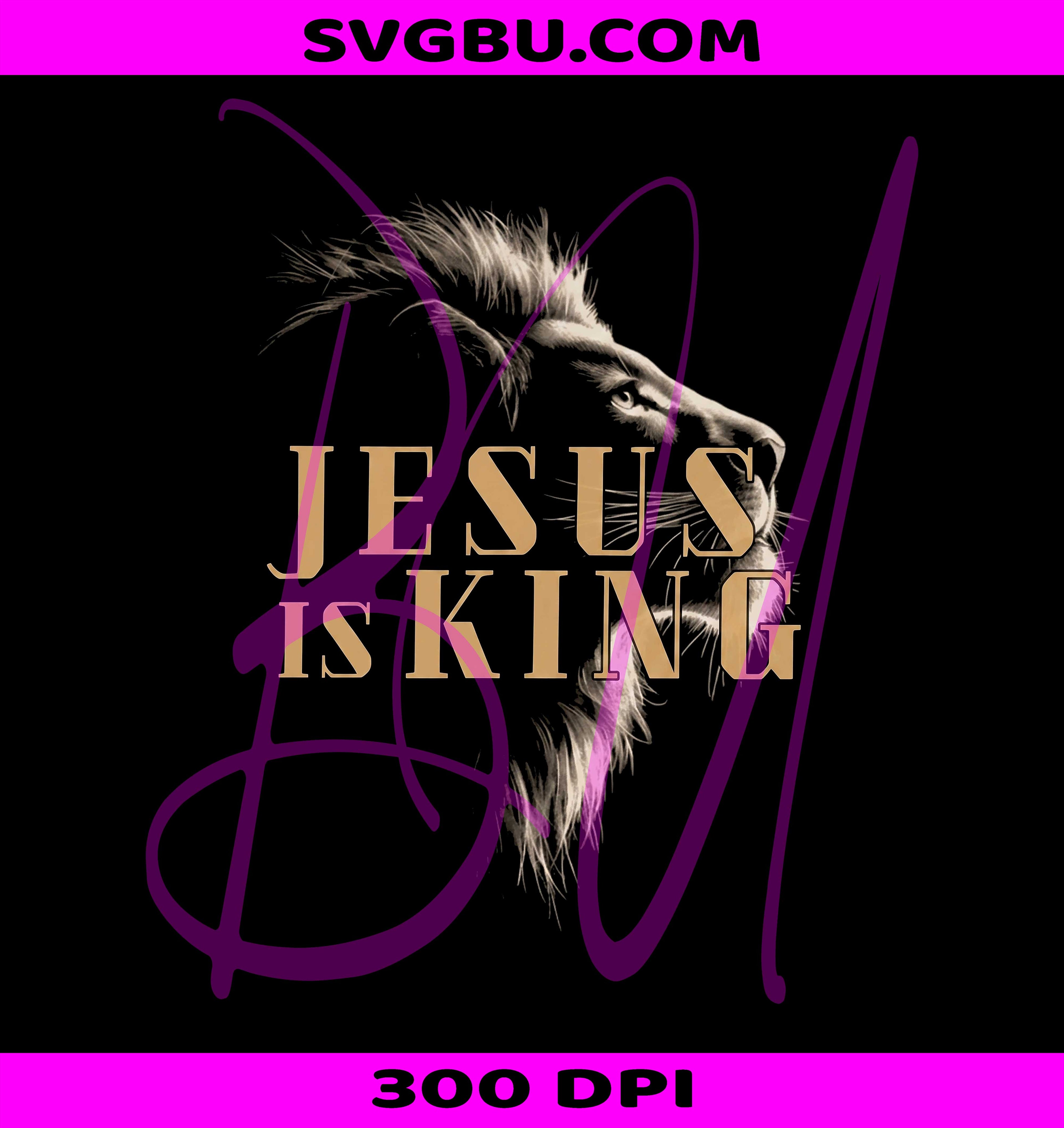 Jesus Is King Lion Profile PNG, Christian Bible Verse Design PNG