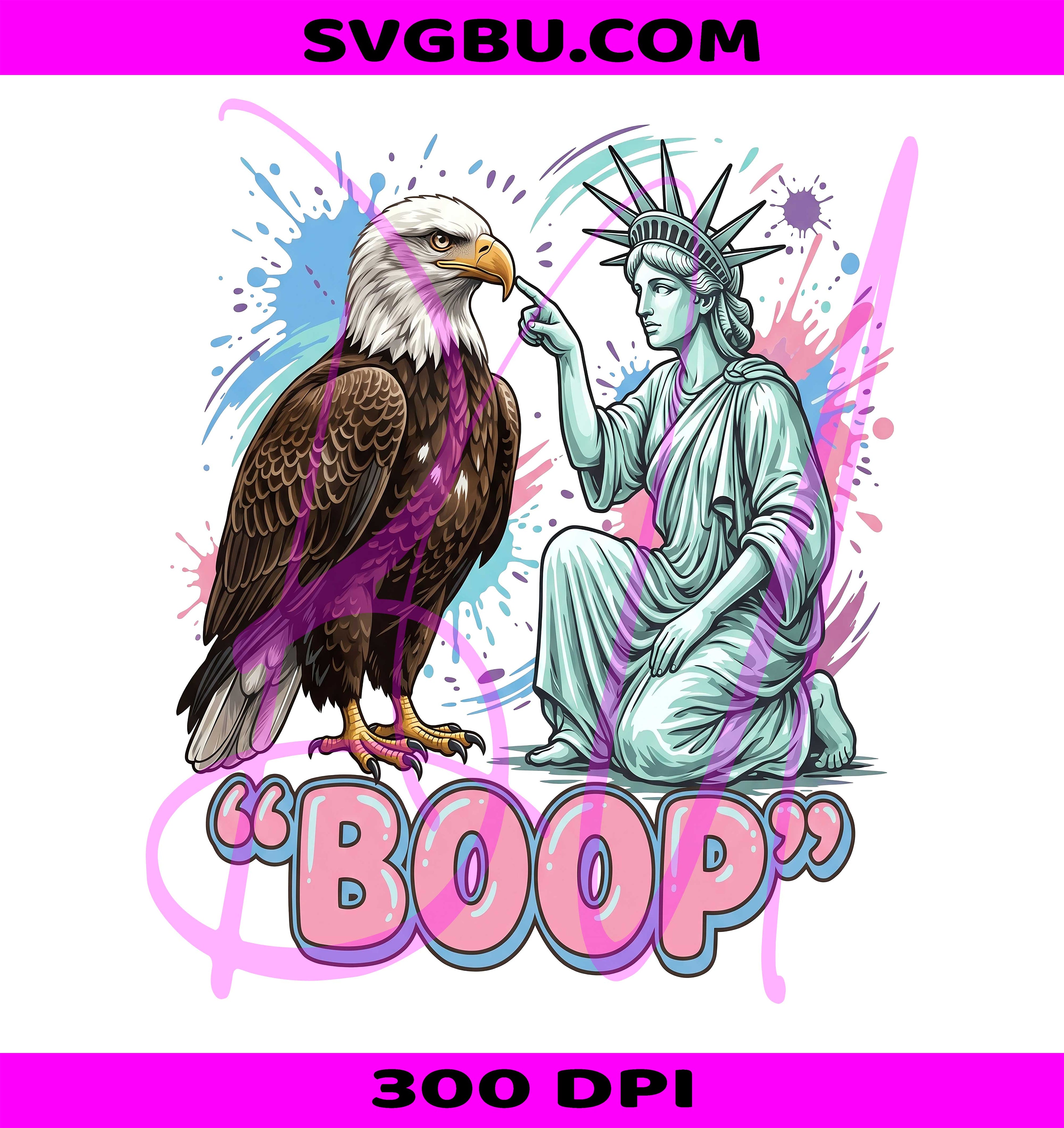 Boop Eagle Statue Of Liberty PNG,Funny Patriotic Merica PNG