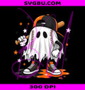 Ghost Baseball PNG, Halloween Design PNG, Spooky Baseball PNG