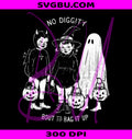 No Diggity PNG, Trick or Treat PNG, Retro Ghost Witch PNG