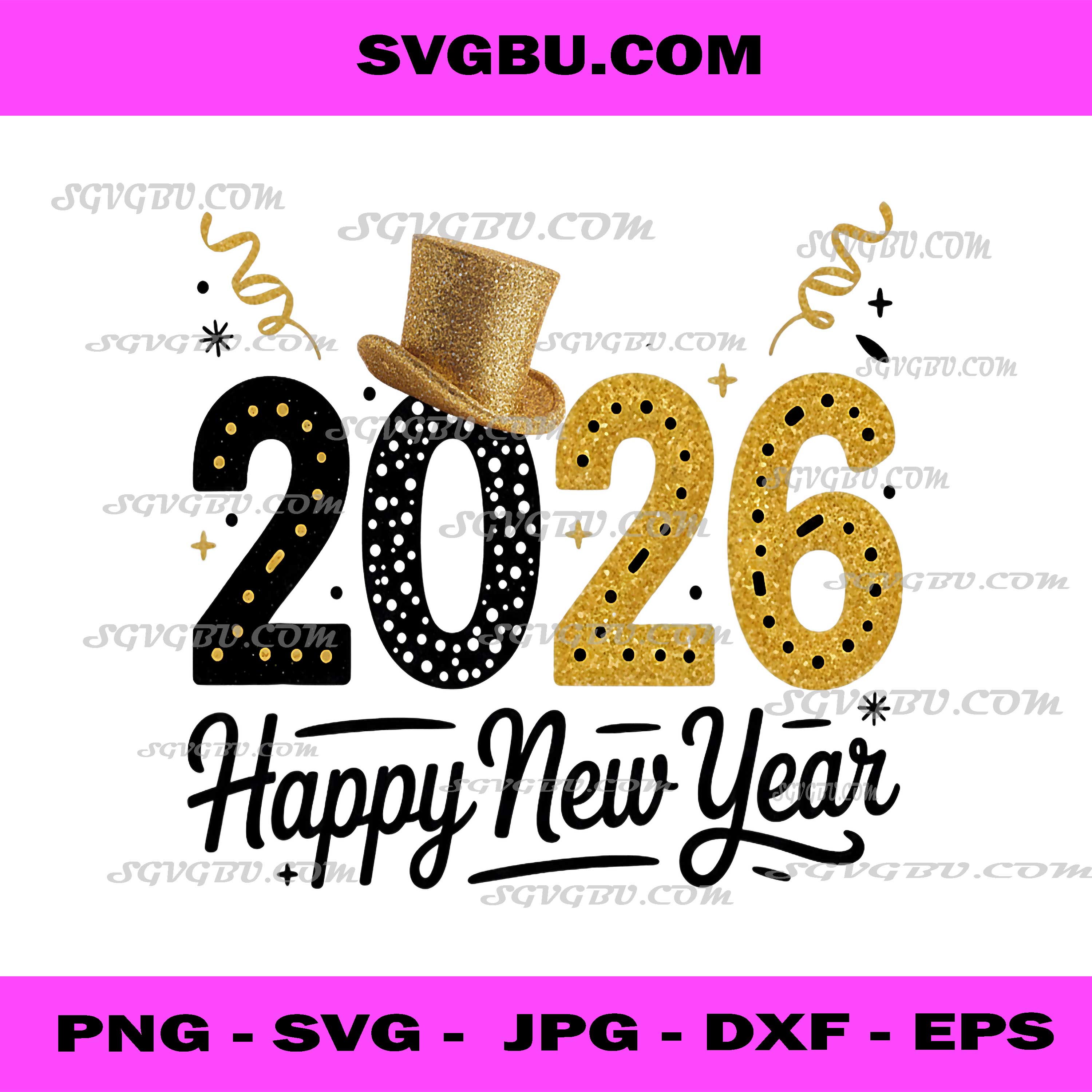 Happy New Year 2026 Matching Family PNG
