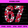 Valentine’s Day 67 Meme Filled with Hearts PNG, Funny Six Seven PNG