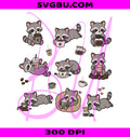 Funny Raccoon PNG, Raccoon Coffee PNG, Cozy Raccoon Coffee PNG