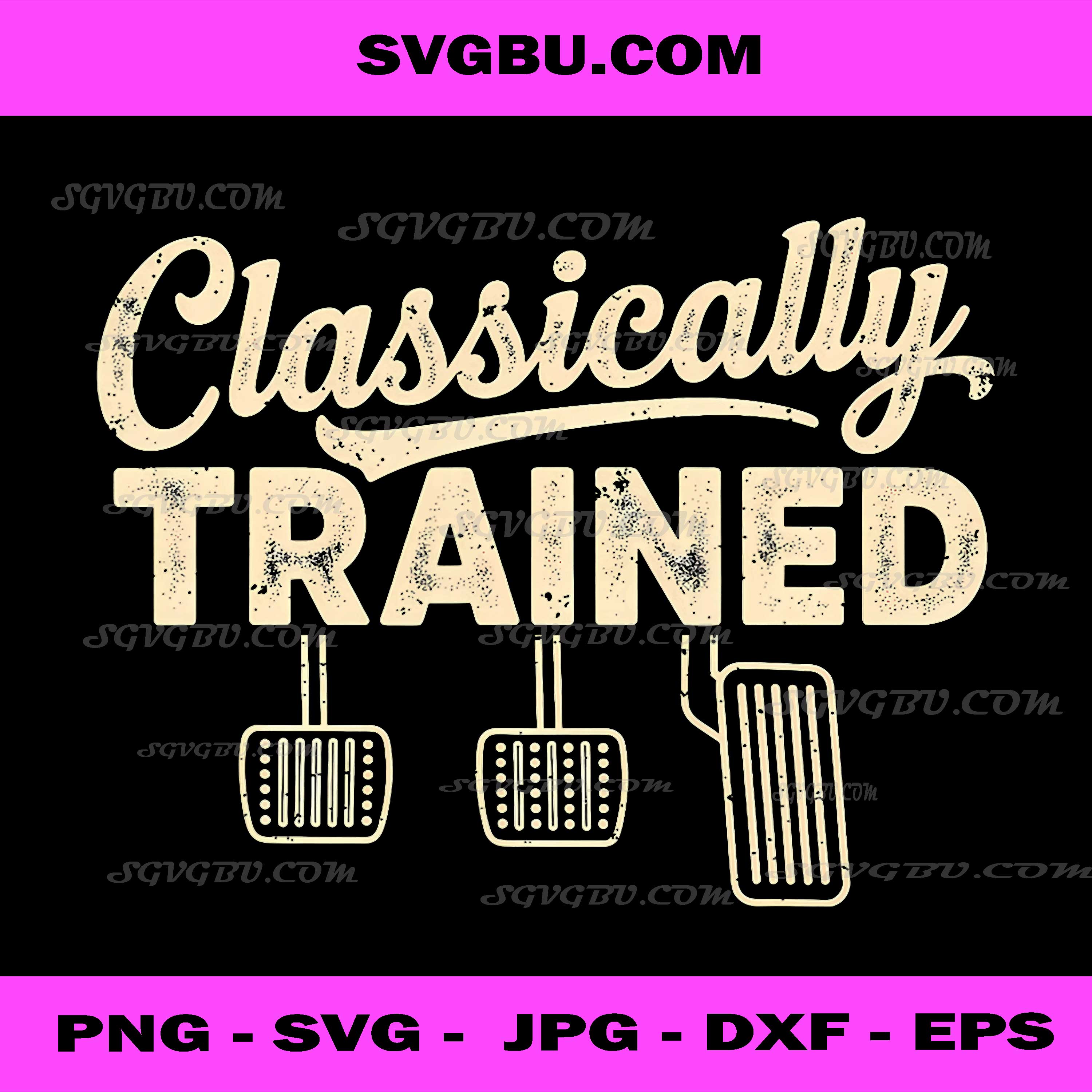 Classically Trained, Manual Car Pedals Driving Humor PNG