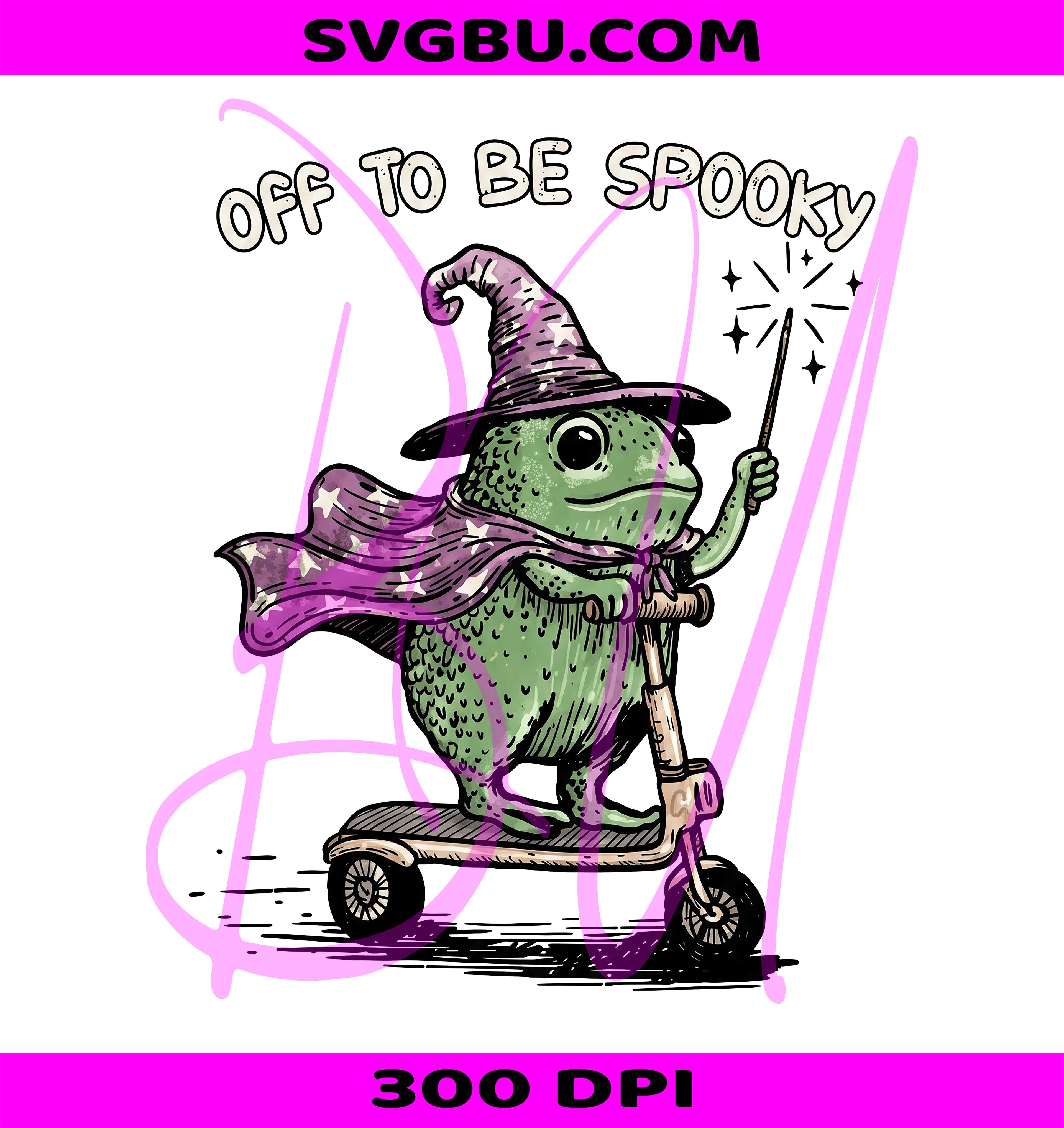 Off To Be Spooky PNG, Spooky Frog PNG, Silly Cozy Witch PNG