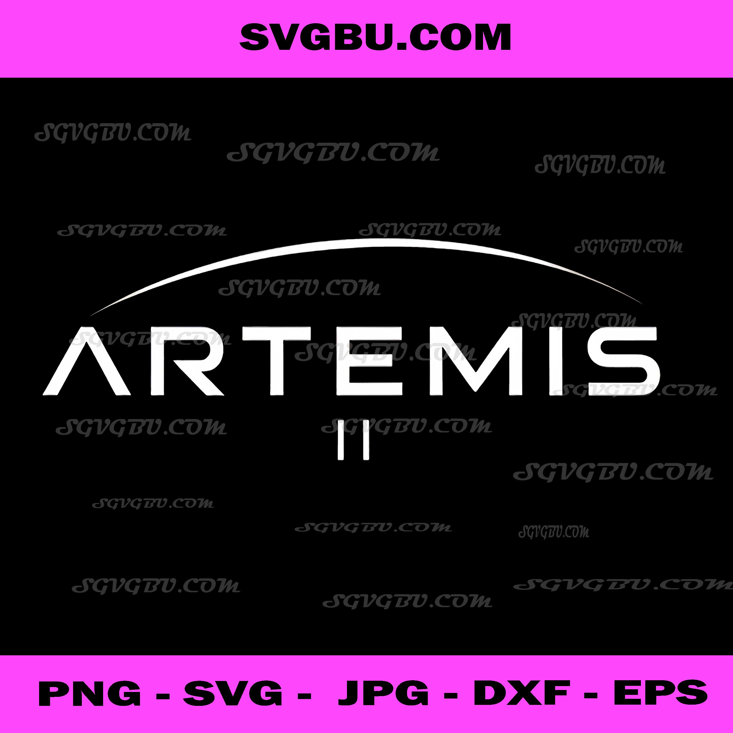 Artemis II NASA Mission Logo PNG, Minimalist Space Program Vector Design