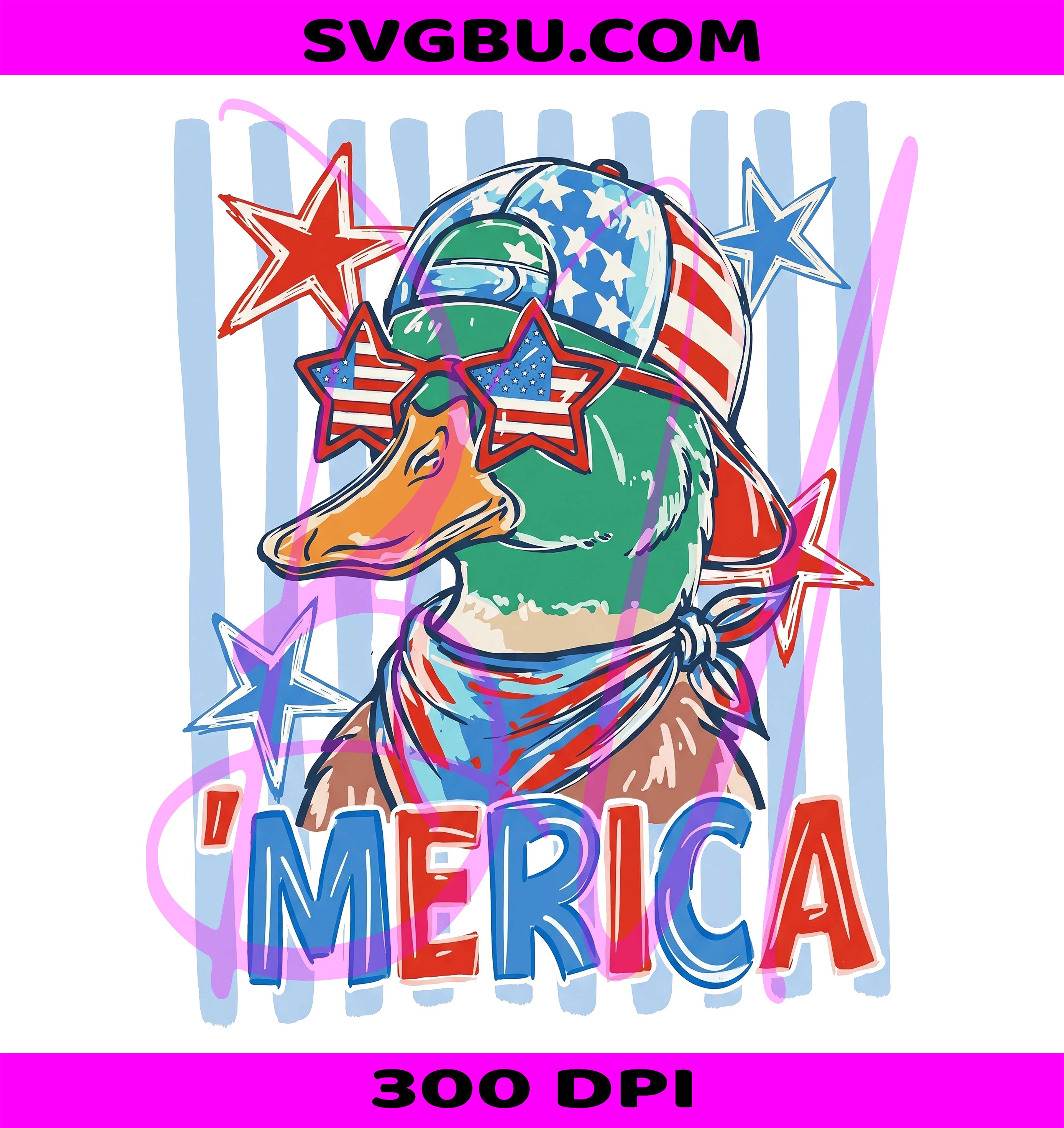Merica Duck PNG, Patriotic Mallard PNG, 4th Of July PNG