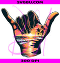 Hang Loose Shaka Sign PNG,Beach Sunset Ocean Waves PNG