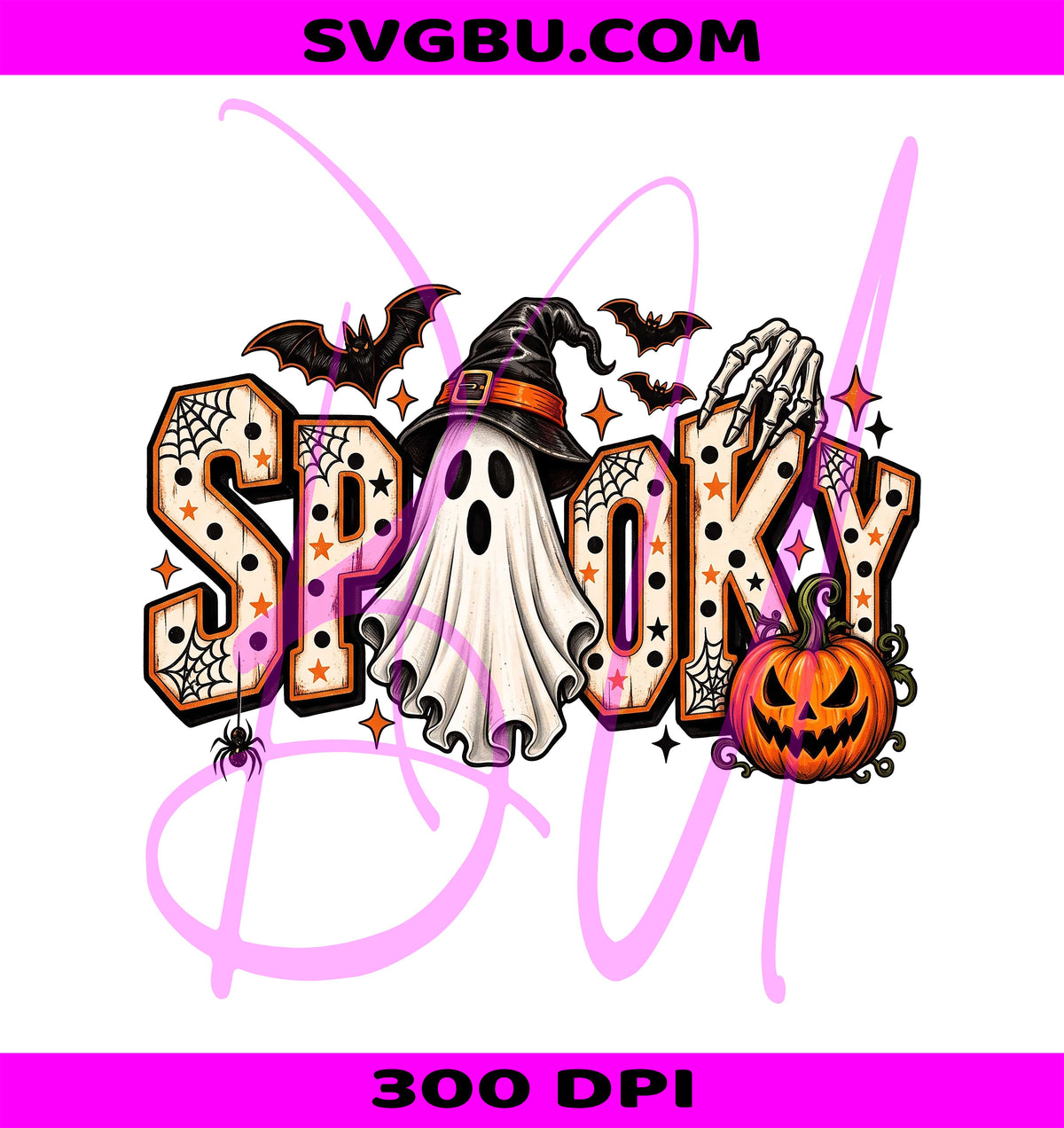 Spooky PNG, Ghost Halloween Crewneck PNG, Witch Hat Ghost PNG