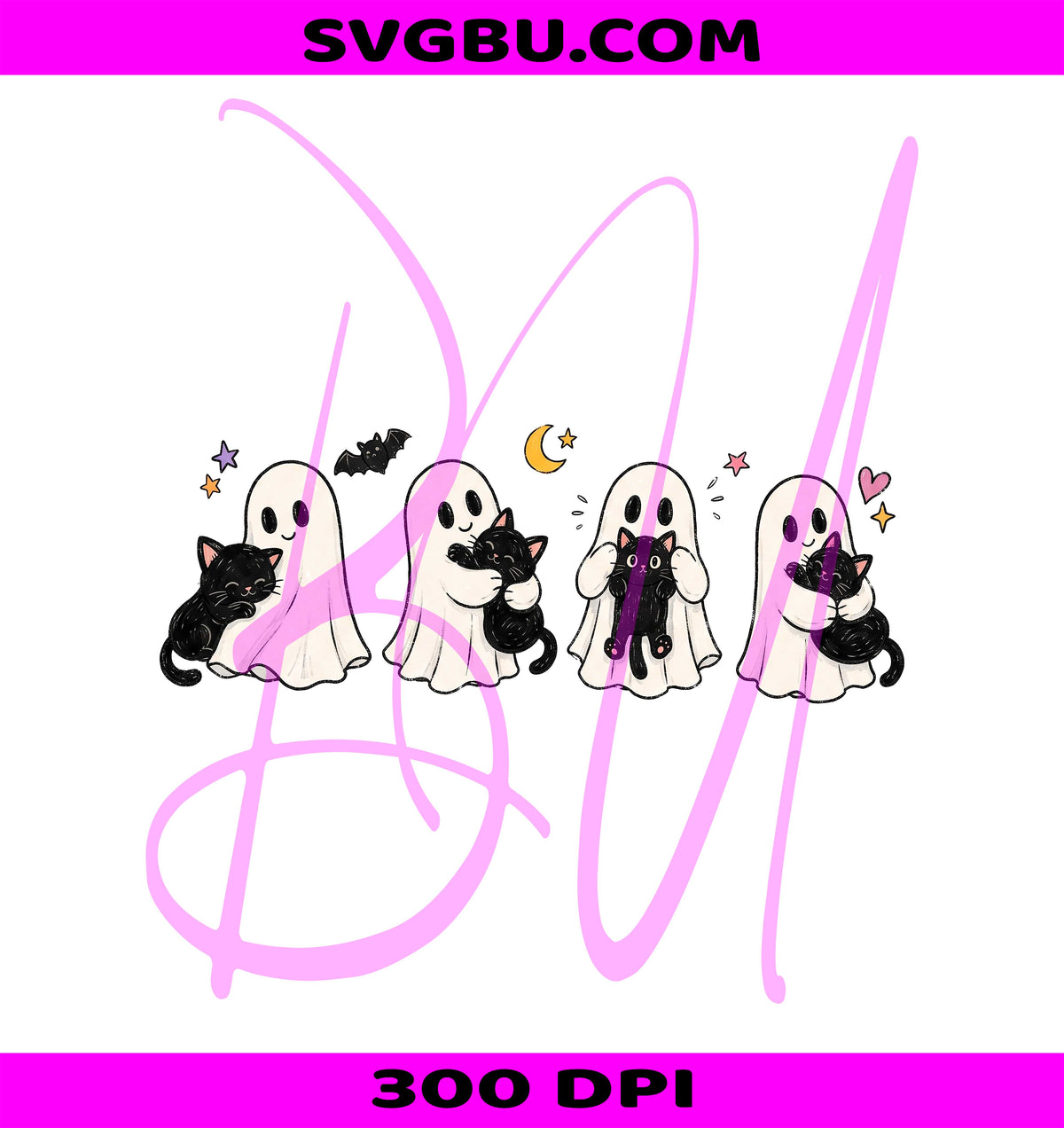 Ghost Cat Halloween PNG, Spooky Season Graphic PNG, Black Cat Ghost PNG