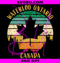Waterloo Ontario Canada PNG, Retro Distressed Maple Leaf PNG