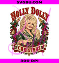 Holly Dolly Christmas PNG, Vintage Country Christmas PNG, Dolly Holiday PNG