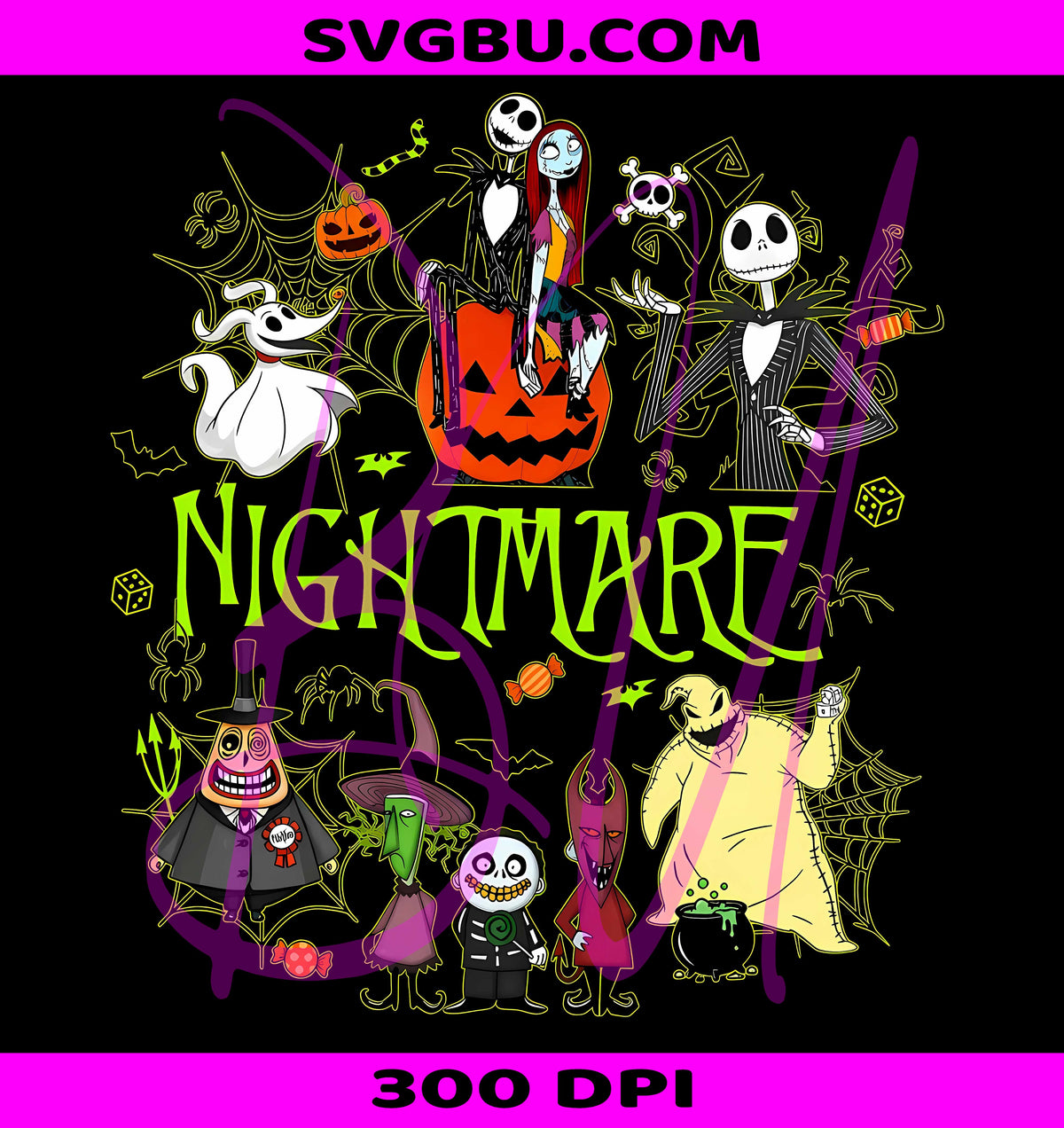 Nightmare Before PNG, Neon Spooky Patchwork PNG, Halloween Horror PNG