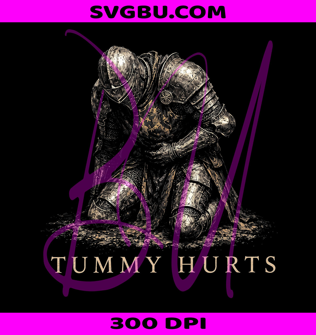 Tummy Hurts Knight PNG, Medieval Meme PNG, Dark Humor RPG PNG