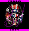 Patriotic Uncle Sam Skull PNG, American Flag Fireworks PNG